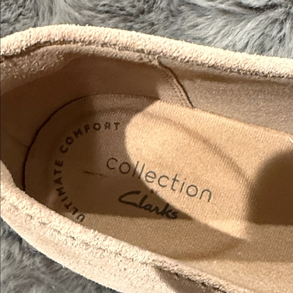 Clarks Tan and White Striped Espadrilles - Picture 4 of 5